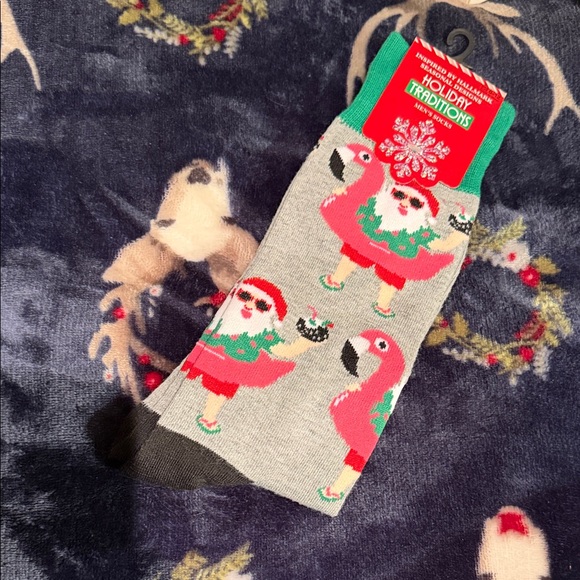 Other - Festive Santa Flamingo Floatie Socks